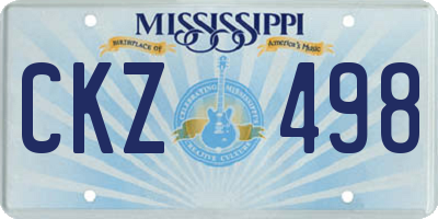 MS license plate CKZ498