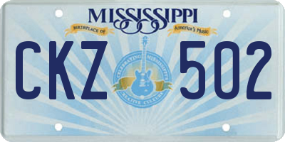 MS license plate CKZ502