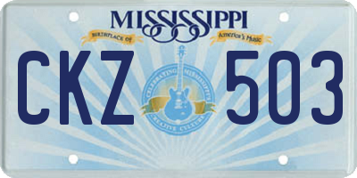 MS license plate CKZ503