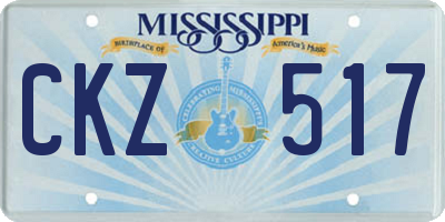 MS license plate CKZ517