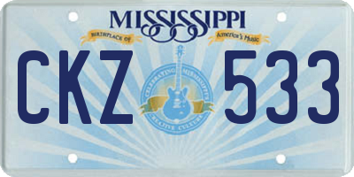 MS license plate CKZ533
