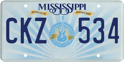 MS license plate CKZ534