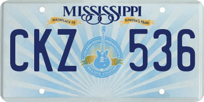 MS license plate CKZ536