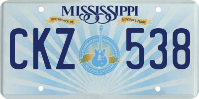 MS license plate CKZ538