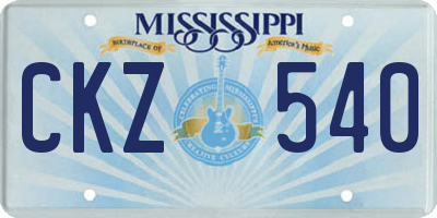 MS license plate CKZ540