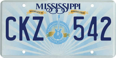 MS license plate CKZ542