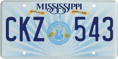MS license plate CKZ543