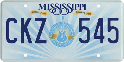 MS license plate CKZ545