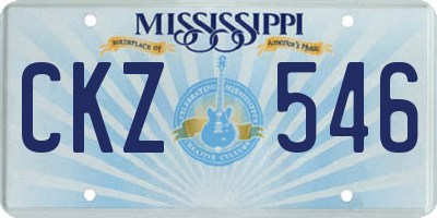 MS license plate CKZ546