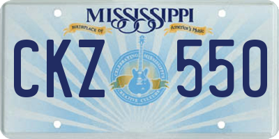 MS license plate CKZ550