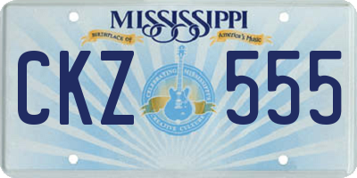 MS license plate CKZ555