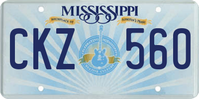 MS license plate CKZ560