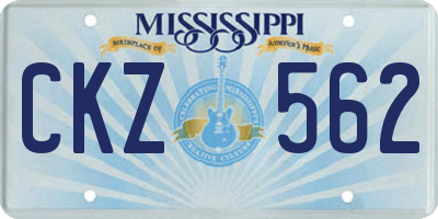 MS license plate CKZ562