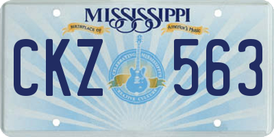 MS license plate CKZ563