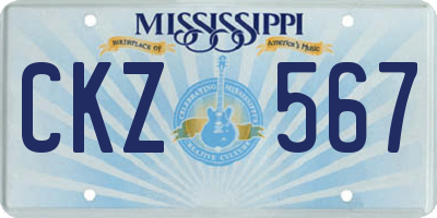 MS license plate CKZ567