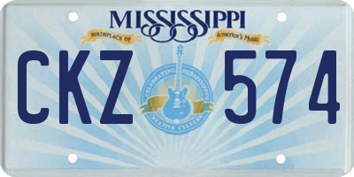 MS license plate CKZ574