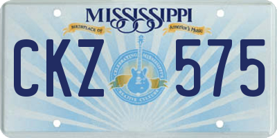 MS license plate CKZ575