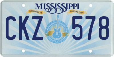 MS license plate CKZ578