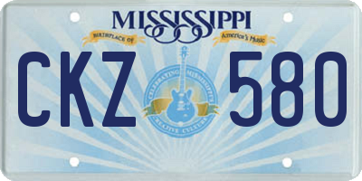 MS license plate CKZ580
