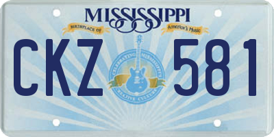 MS license plate CKZ581