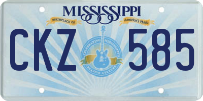MS license plate CKZ585