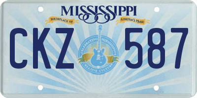 MS license plate CKZ587