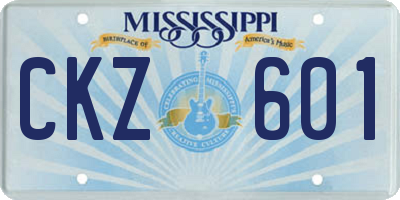 MS license plate CKZ601