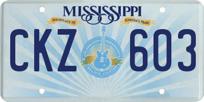 MS license plate CKZ603