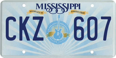 MS license plate CKZ607