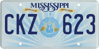 MS license plate CKZ623