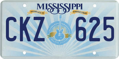 MS license plate CKZ625