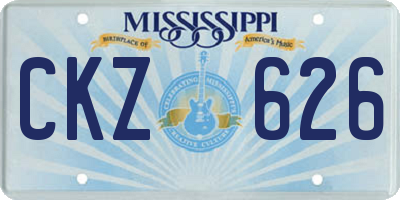 MS license plate CKZ626