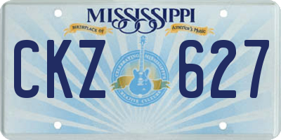 MS license plate CKZ627
