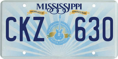 MS license plate CKZ630