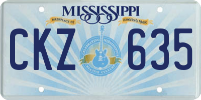 MS license plate CKZ635