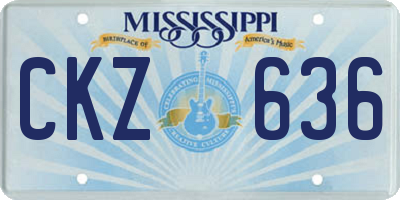 MS license plate CKZ636