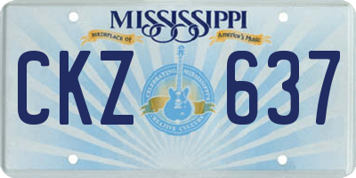 MS license plate CKZ637