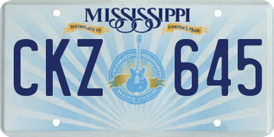 MS license plate CKZ645