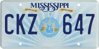 MS license plate CKZ647