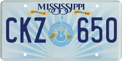 MS license plate CKZ650