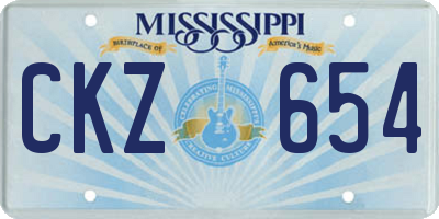 MS license plate CKZ654