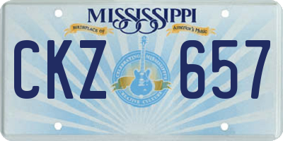 MS license plate CKZ657