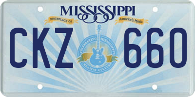MS license plate CKZ660