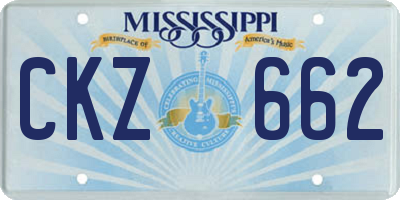 MS license plate CKZ662