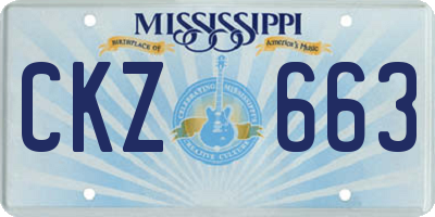 MS license plate CKZ663