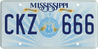 MS license plate CKZ666