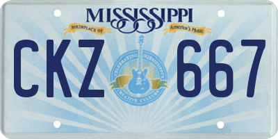 MS license plate CKZ667