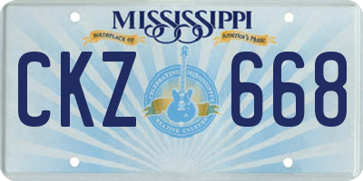 MS license plate CKZ668