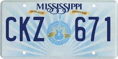 MS license plate CKZ671