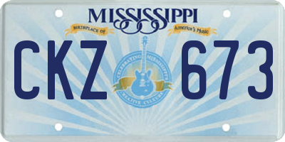MS license plate CKZ673